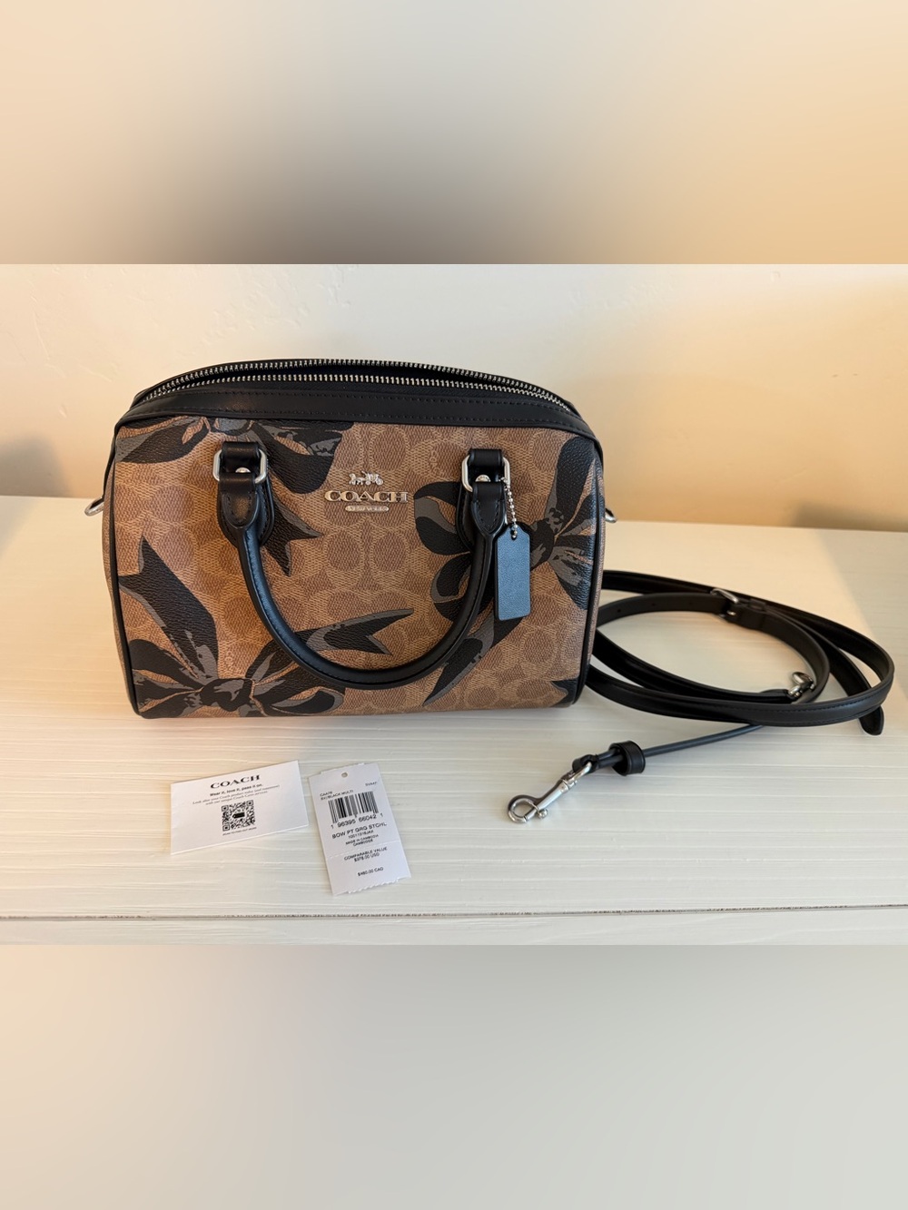Coach Rowan Satchel Bow Print